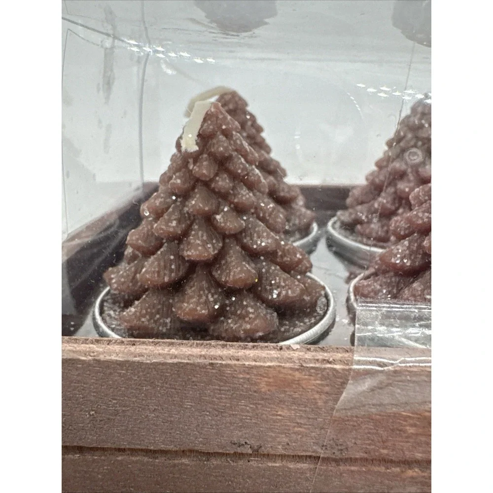 Christmas Tea light Candles - Brown Frosted Candles - Unused 6 Pack